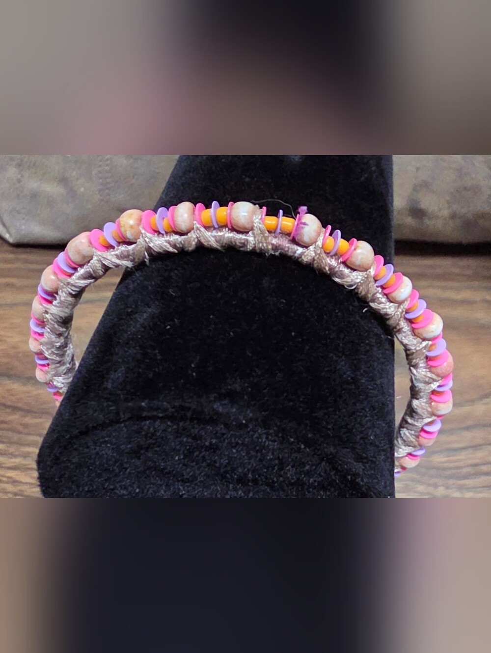 Handmade boho-style macramé braided bracelet